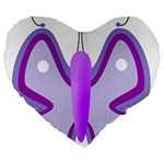 Cute Awareness Butterfly 19  Premium Heart Shape Cushion