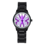 Cute Awareness Butterfly Sport Metal Watch (Black)