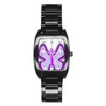 Cute Awareness Butterfly Stainless Steel Barrel Watch