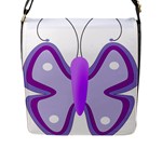 Cute Awareness Butterfly Flap Closure Messenger Bag (Large)