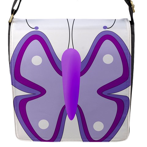 Cute Awareness Butterfly Flap Closure Messenger Bag (Small) from ArtsNow.com Front