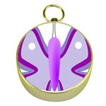 Cute Awareness Butterfly Gold Compass