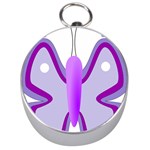 Cute Awareness Butterfly Silver Compass