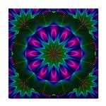 Star Of Leaves, Abstract Magenta Green Forest Ceramic Tile Star Of Leaves, Abstract Magenta Green Forest Ceramic Tile