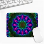 Star Of Leaves, Abstract Magenta Green Forest Small Mouse Pad (Rectangle)