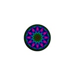 Star Of Leaves, Abstract Magenta Green Forest 1 Mini Button Magnet Star Of Leaves, Abstract Magenta Green Forest 1 Mini Button Magnet