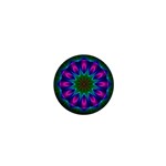 Star Of Leaves, Abstract Magenta Green Forest 1  Mini Button Magnet