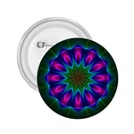 Star Of Leaves, Abstract Magenta Green Forest 2.25 Button Star Of Leaves, Abstract Magenta Green Forest 2.25 Button