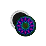 Star Of Leaves, Abstract Magenta Green Forest 1.75 Button Magnet Star Of Leaves, Abstract Magenta Green Forest 1.75 Button Magnet