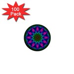 Star Of Leaves, Abstract Magenta Green Forest 1 Mini Button (100 pack) Star Of Leaves, Abstract Magenta Green Forest 1 Mini Button (100 pack)