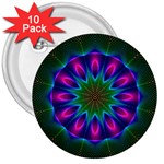 Star Of Leaves, Abstract Magenta Green Forest 3 Button (10 pack) Star Of Leaves, Abstract Magenta Green Forest 3 Button (10 pack)