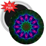 Star Of Leaves, Abstract Magenta Green Forest 3 Button Magnet (10 pack) Star Of Leaves, Abstract Magenta Green Forest 3 Button Magnet (10 pack)