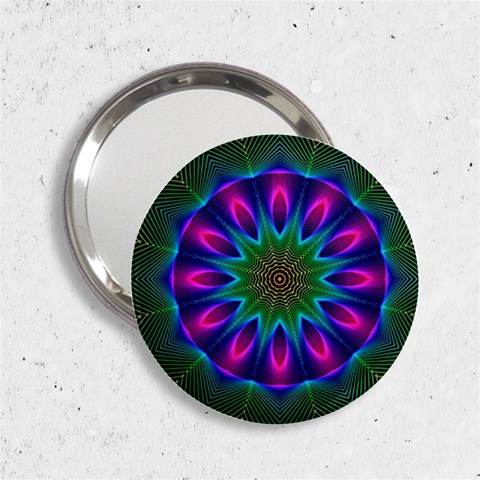 Star Of Leaves, Abstract Magenta Green Forest Handbag Mirror (2.25 ) from ArtsNow.com Front