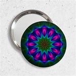 Star Of Leaves, Abstract Magenta Green Forest Handbag Mirror (2.25 ) Star Of Leaves, Abstract Magenta Green Forest Handbag Mirror (2.25 )