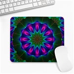 Star Of Leaves, Abstract Magenta Green Forest Large Mouse Pad (Rectangle)