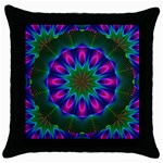 Star Of Leaves, Abstract Magenta Green Forest Black Throw Pillow Case Star Of Leaves, Abstract Magenta Green Forest Black Throw Pillow Case