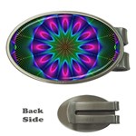 Star Of Leaves, Abstract Magenta Green Forest Money Clip (Oval) Star Of Leaves, Abstract Magenta Green Forest Money Clip (Oval)