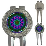 Star Of Leaves, Abstract Magenta Green Forest Golf Pitchfork & Ball Marker Star Of Leaves, Abstract Magenta Green Forest Golf Pitchfork & Ball Marker