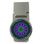 Star Of Leaves, Abstract Magenta Green Forest Money Clip (Round) Star Of Leaves, Abstract Magenta Green Forest Money Clip (Round)