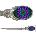 Star Of Leaves, Abstract Magenta Green Forest Letter Opener