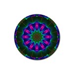 Star Of Leaves, Abstract Magenta Green Forest Drink Coaster (Round) Star Of Leaves, Abstract Magenta Green Forest Drink Coaster (Round)