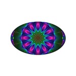 Star Of Leaves, Abstract Magenta Green Forest Sticker (Oval)