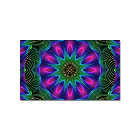 Star Of Leaves, Abstract Magenta Green Forest Sticker (Rectangle) from ArtsNow.com Front