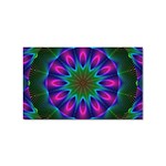 Star Of Leaves, Abstract Magenta Green Forest Sticker (Rectangle)