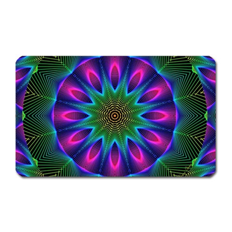 Star Of Leaves, Abstract Magenta Green Forest Magnet (Rectangular) from ArtsNow.com Front