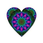 Star Of Leaves, Abstract Magenta Green Forest Magnet (Heart) Star Of Leaves, Abstract Magenta Green Forest Magnet (Heart)