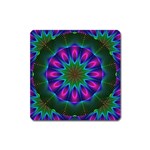 Star Of Leaves, Abstract Magenta Green Forest Magnet (Square) Star Of Leaves, Abstract Magenta Green Forest Magnet (Square)