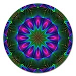 Star Of Leaves, Abstract Magenta Green Forest Magnet 5 (Round) Star Of Leaves, Abstract Magenta Green Forest Magnet 5 (Round)