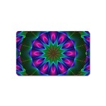 Star Of Leaves, Abstract Magenta Green Forest Magnet (Name Card)