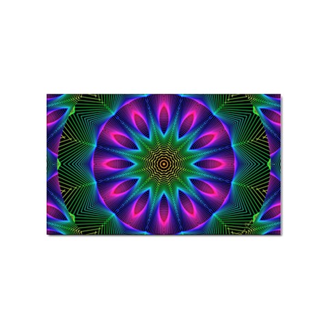 Star Of Leaves, Abstract Magenta Green Forest Sticker 100 Pack (Rectangle) from ArtsNow.com Front