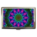 Star Of Leaves, Abstract Magenta Green Forest Cigarette Money Case Star Of Leaves, Abstract Magenta Green Forest Cigarette Money Case