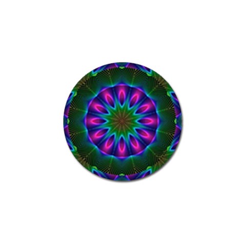Star Of Leaves, Abstract Magenta Green Forest Golf Ball Marker from ArtsNow.com Front
