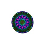 Star Of Leaves, Abstract Magenta Green Forest Golf Ball Marker 4 Pack