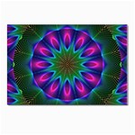 Star Of Leaves, Abstract Magenta Green Forest Postcard 4 x 6  (10 Pack)