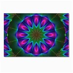 Star Of Leaves, Abstract Magenta Green Forest Postcards 5  x 7  (10 Pack)