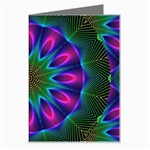 Star Of Leaves, Abstract Magenta Green Forest Greeting Card