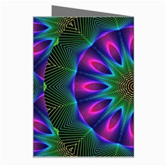 Star Of Leaves, Abstract Magenta Green Forest Greeting Card from ArtsNow.com Right