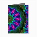 Star Of Leaves, Abstract Magenta Green Forest Mini Greeting Card (8 Pack)