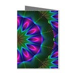 Star Of Leaves, Abstract Magenta Green Forest Mini Greeting Card (8 Pack)