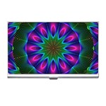 Star Of Leaves, Abstract Magenta Green Forest Business Card Holder Star Of Leaves, Abstract Magenta Green Forest Business Card Holder