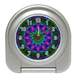 Star Of Leaves, Abstract Magenta Green Forest Desk Alarm Clock Star Of Leaves, Abstract Magenta Green Forest Desk Alarm Clock