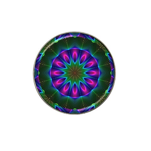 Star Of Leaves, Abstract Magenta Green Forest Golf Ball Marker (for Hat Clip) from ArtsNow.com Front