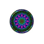 Star Of Leaves, Abstract Magenta Green Forest Golf Ball Marker (for Hat Clip)