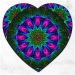 Star Of Leaves, Abstract Magenta Green Forest Jigsaw Puzzle (Heart) Star Of Leaves, Abstract Magenta Green Forest Jigsaw Puzzle (Heart)