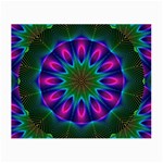 Star Of Leaves, Abstract Magenta Green Forest Glasses Cloth (Small)