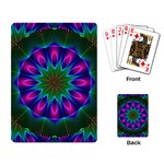 Star Of Leaves, Abstract Magenta Green Forest Playing Cards Single Design